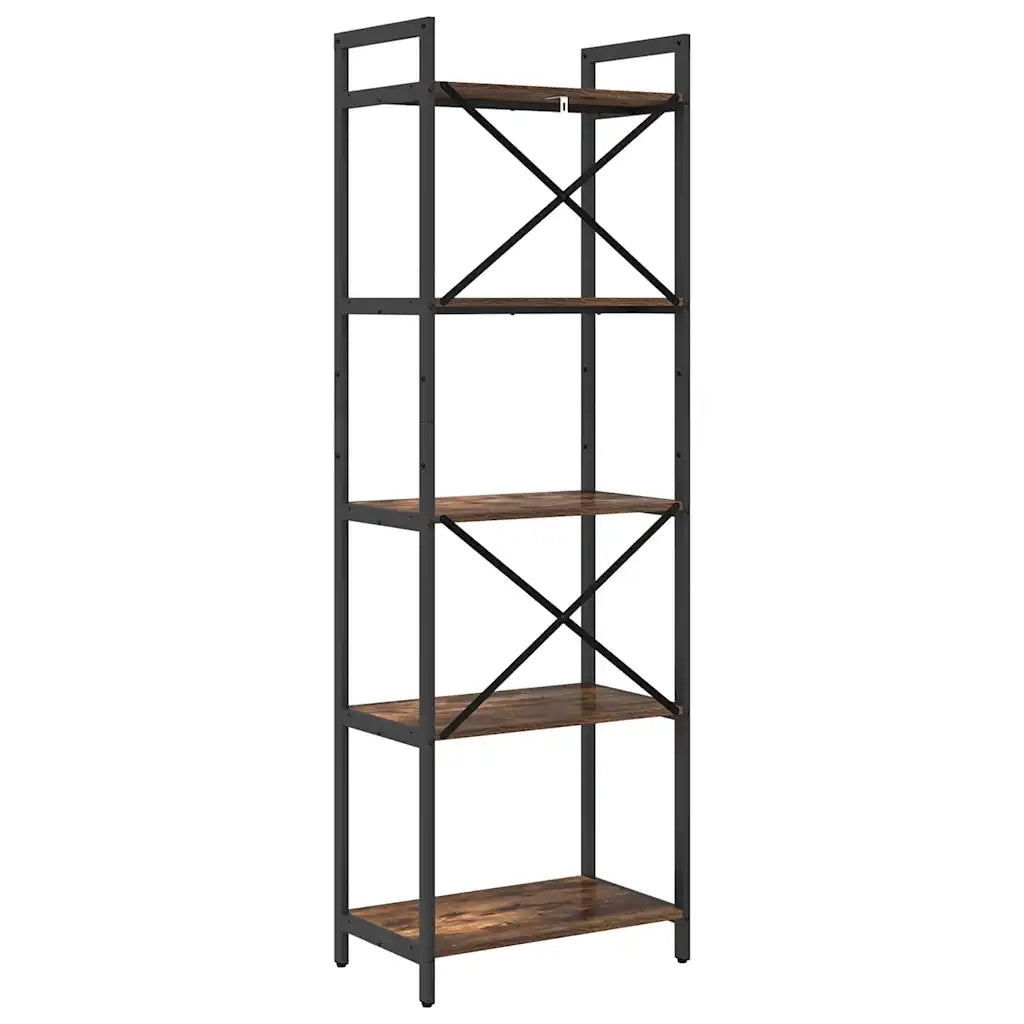Libreria-Scaffale per Libri-Mobile di Stoccaggio Rovere fum¨¦ 56 x 34 x 171 cm Legno multistrato