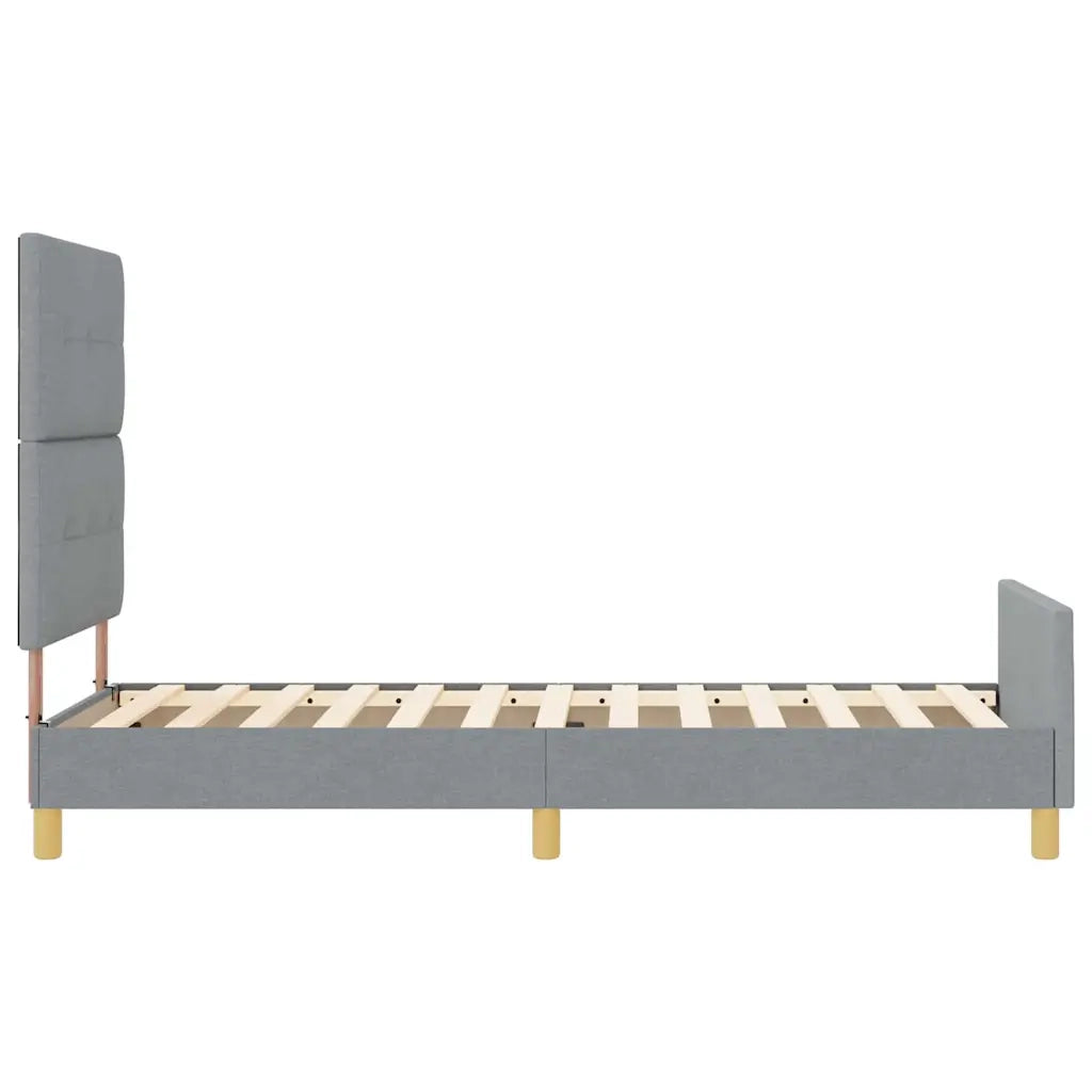 Struttura del letto-Giroletto Grigio chiaro 90 x 190 cm Tessuto 781244