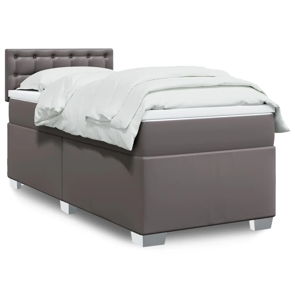 Giroletto a Molle con Materasso Grgio 90x200 cm in Similpelle 3288406