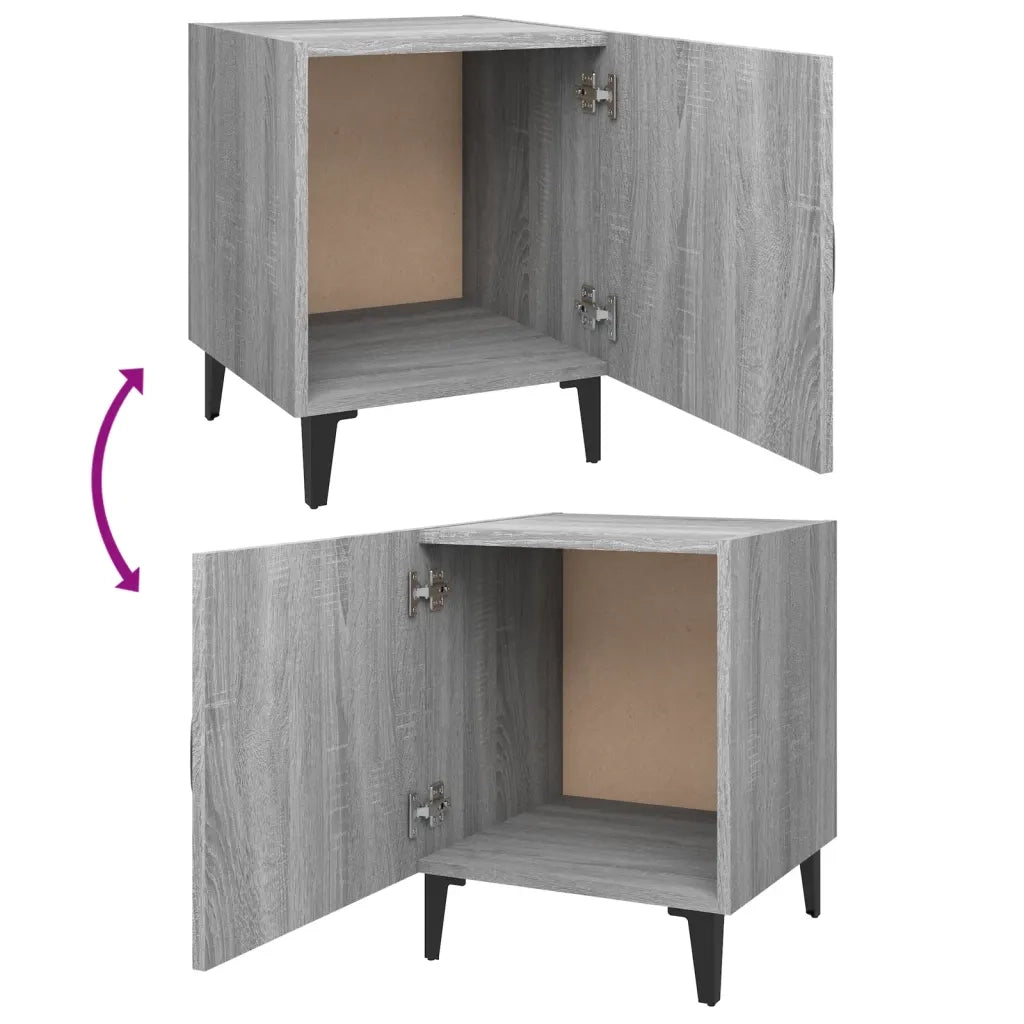 Comodini 2 pz Grigio Sonoma in Legno Multistrato 817318