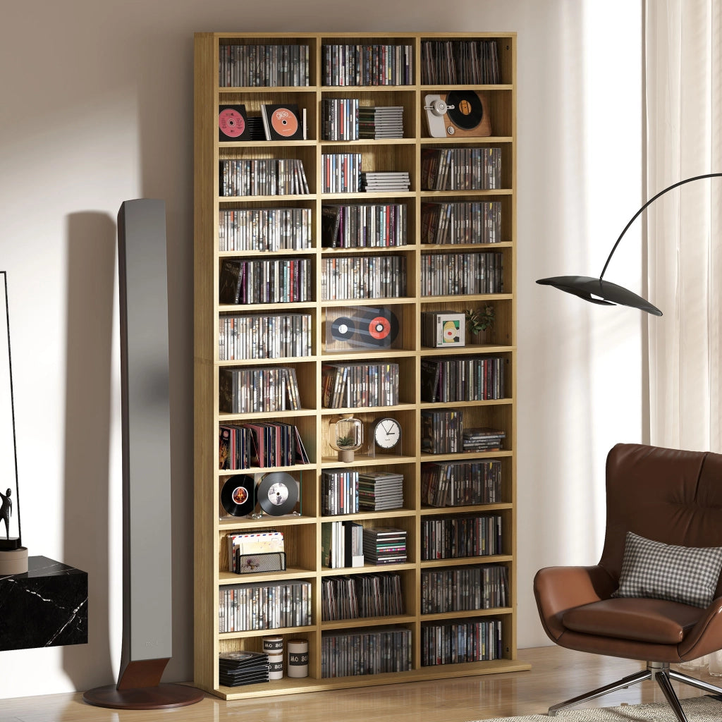 Libreria per CD e DVD ¨C zephmum ¨C 36 scomparti, quercia
