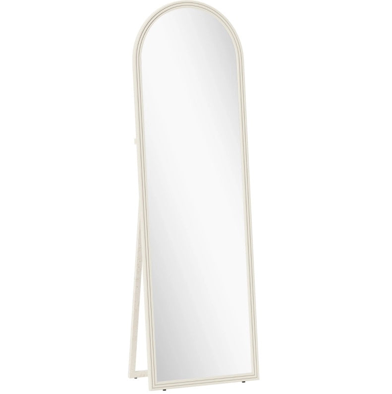 Specchio da terra 50 x 160 cm in plastica bianca, ad arco, da parete o libero