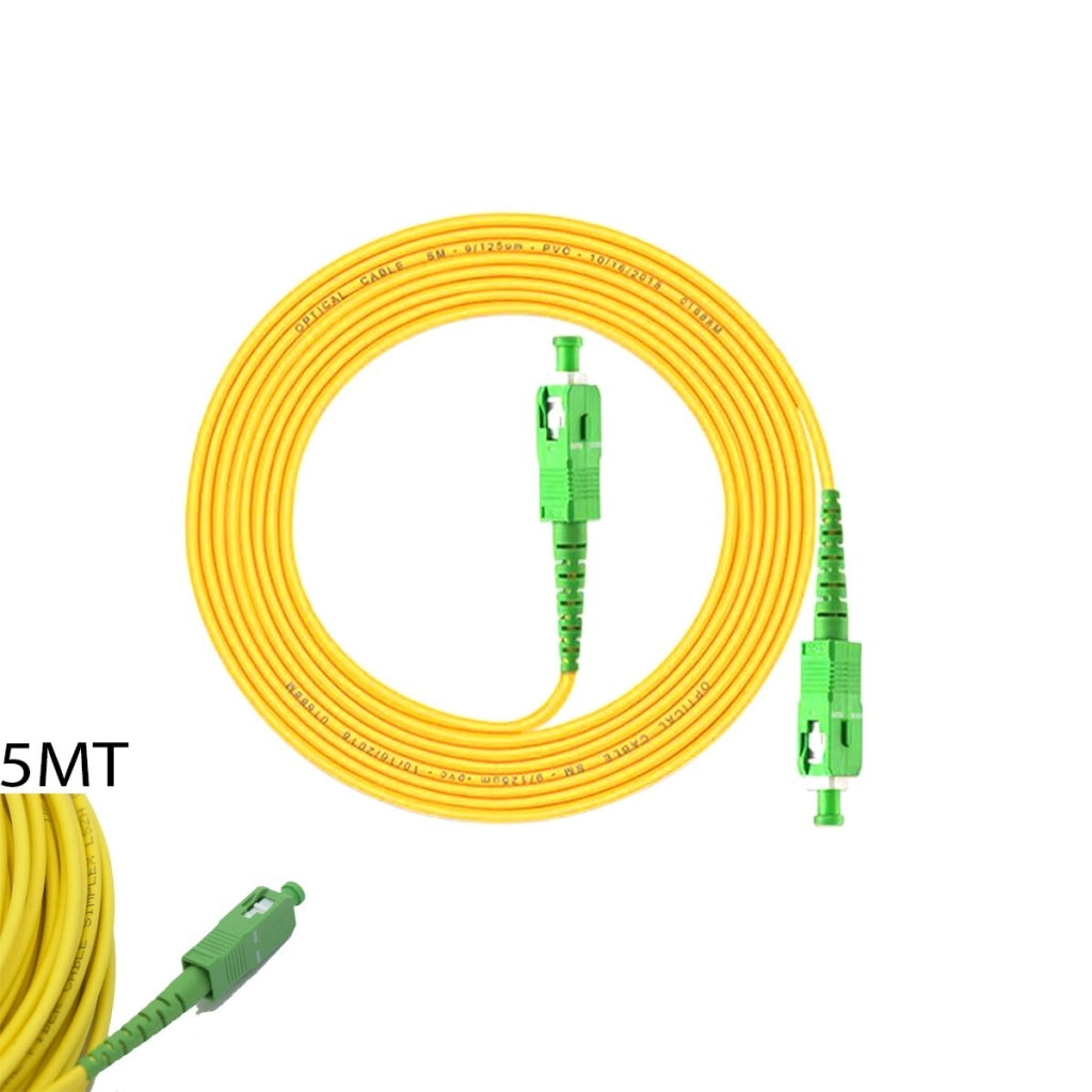 CAVO FIBRA OTTICA UNIVERSALE PATCHCORD MONOMODIALE FTTH 9/125 SC/APC 5MT