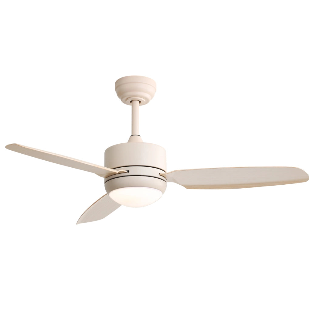 Ventilatore da soffitto 46 pollici con luce LED 3 colori, pale in ABS, motore DC reversibile e telecomando