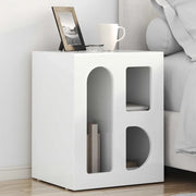 Comodino 2 pz-Set di 2 Tavolino da notte Bianco Lucido 40 x 35 x 50 cm Legno multistrato