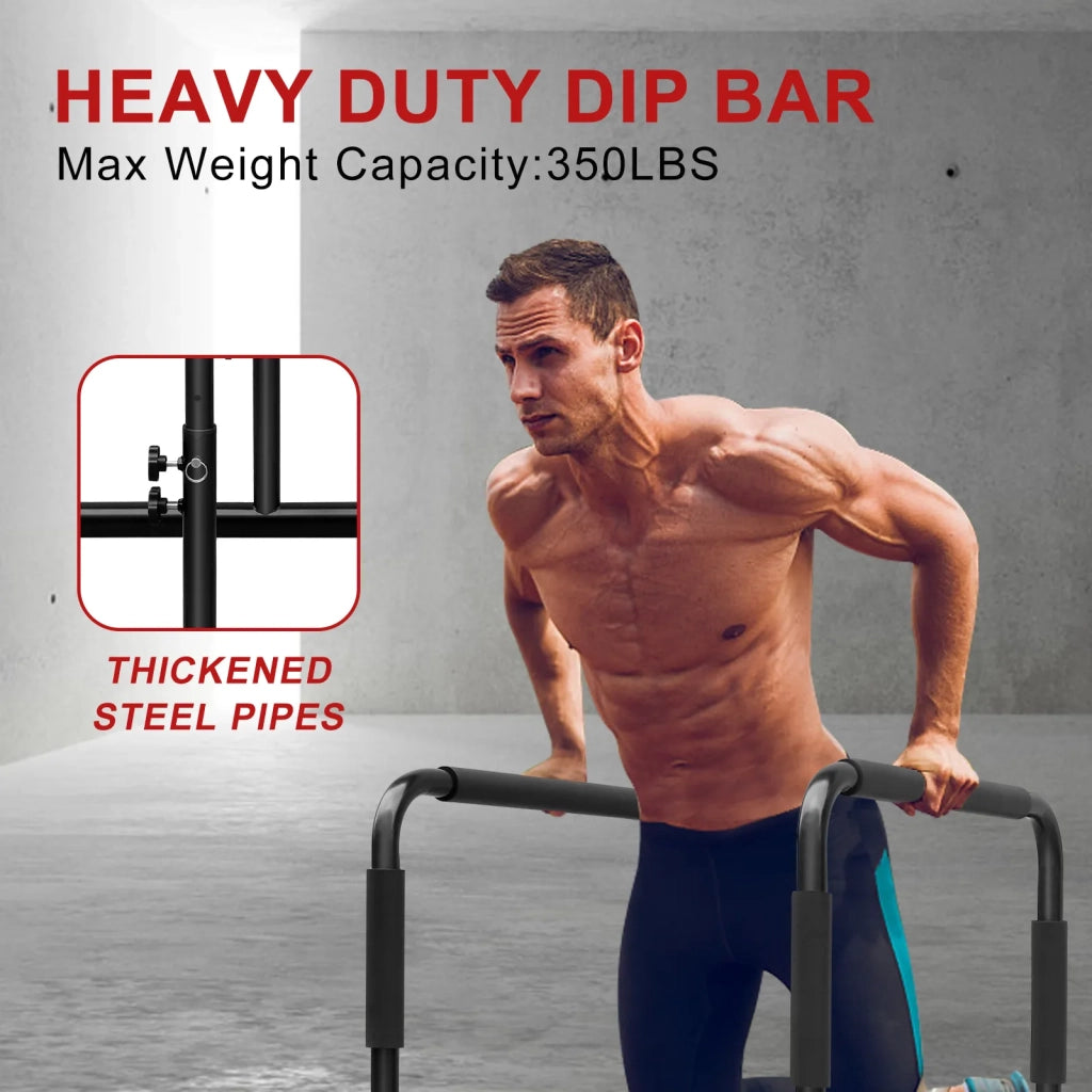 Stazione per Dip Bar Regolabile, Parallele Heavy Duty e Barre Parallele, Supporti Dip Stabili per Home Gym, Calisthenics e Attrezzatura per Allenamento Parte Superiore del Corpo
