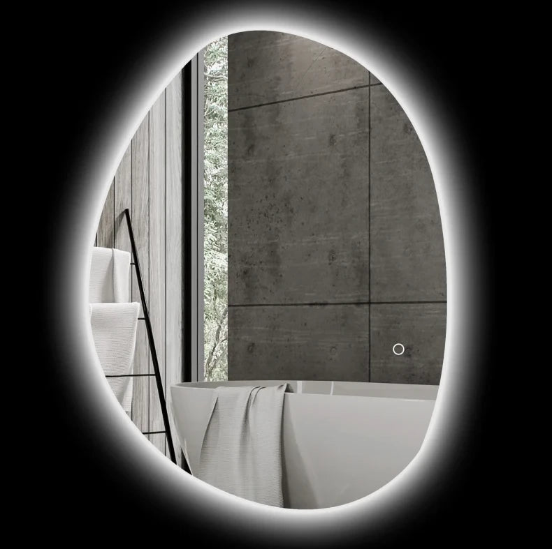 Specchio da bagno con LED regolabile, vetro temprato, 80x5x60 cm, colore argento