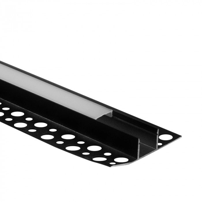 Profilo LED GN02 da superficie nero diffusore opaco 2m Ecolight
