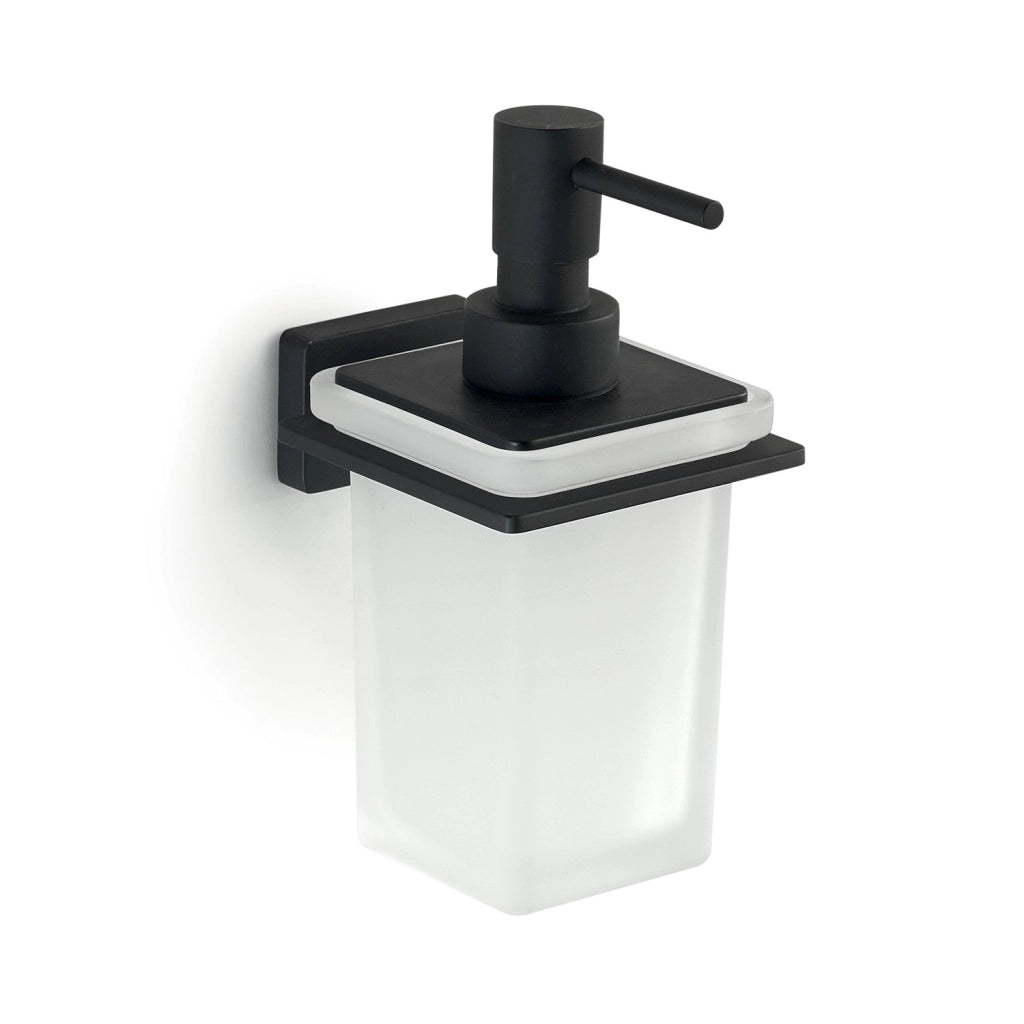 Dosasapone con erogatore da muro in acciaio inox e Cromall 4481 Gedy serie ATENA Nero Opaco