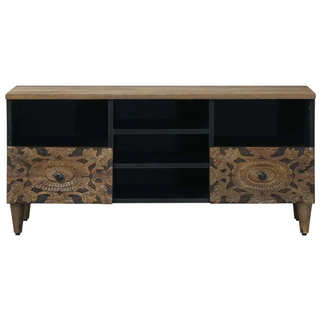 Mobile TV Marrone 100 x 33,5 x 46 cm Legno di mango massello 4018350