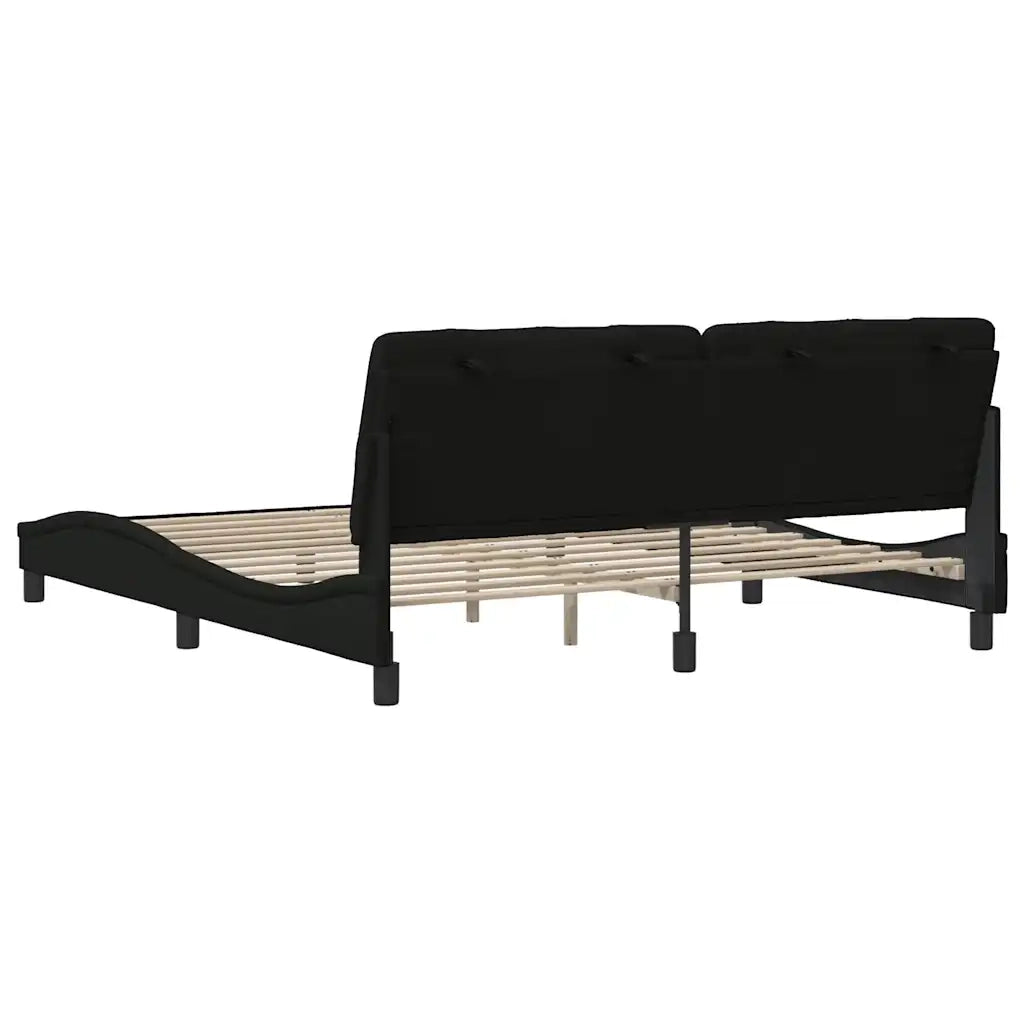 Giroletto senza Materasso-Struttura Letto Nero 180x200 cm in Tessuto 199469