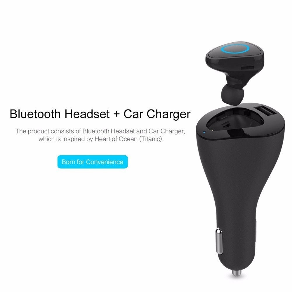 Trade Shop - Auricolare Bluetooth Mini Wifi Usb Microfono Caricacatore Auto Per Smartphone -