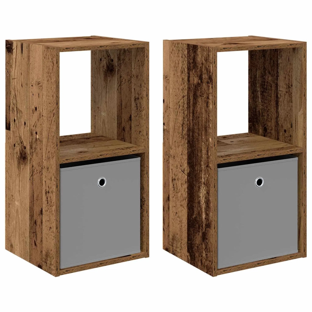 Comodino con cassetto 2 pcs Legno vecchio 35 x 32 x 68,5 cm 8000641