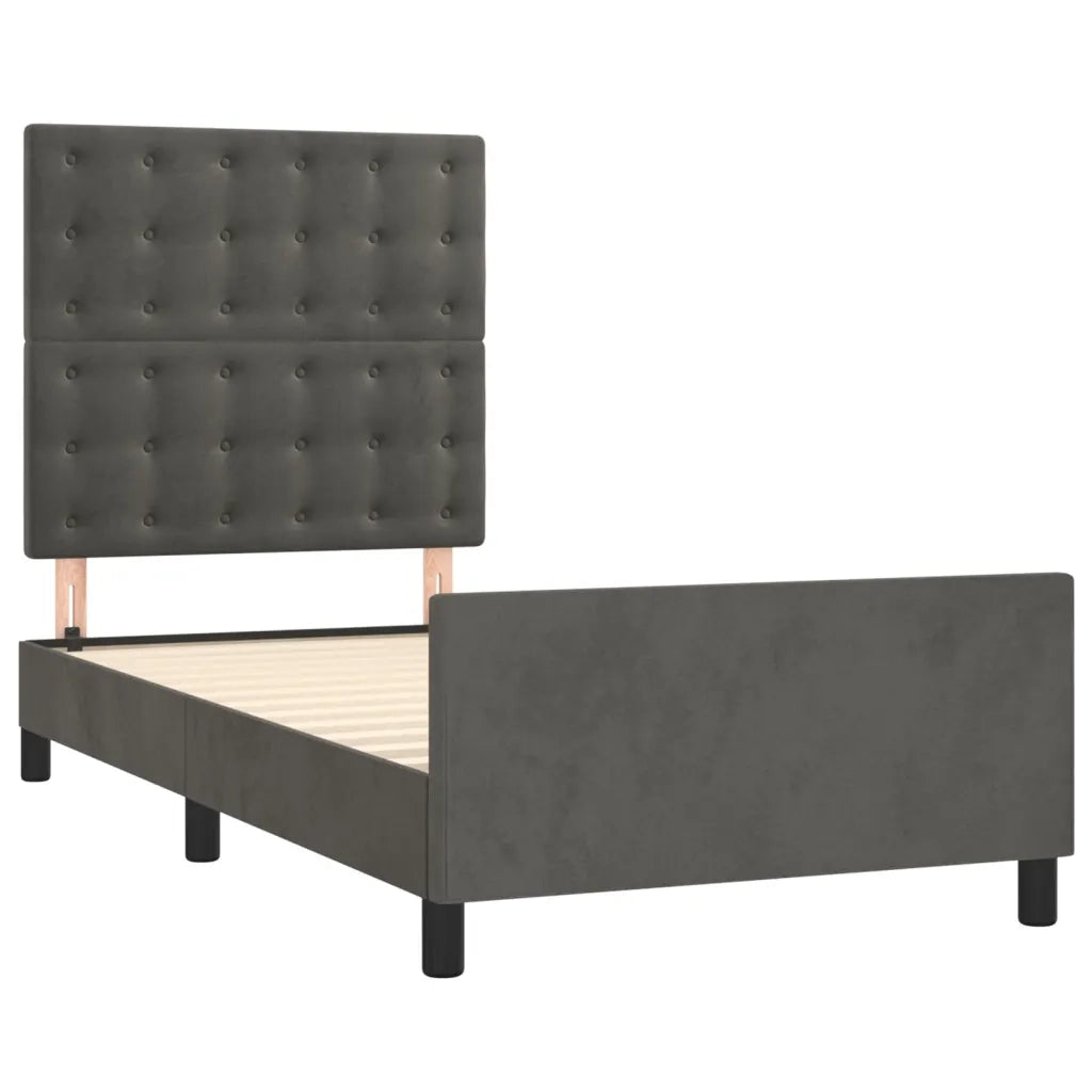 Giroletto senza Materasso Grigio Scuro 80x200 cm Velluto 3125966