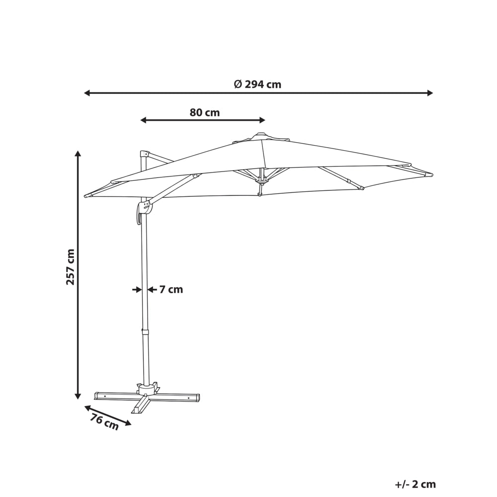 Ombrellone da giardino in tessuto beige sabbia 240 cm girevole resistente agli agenti atmosferici