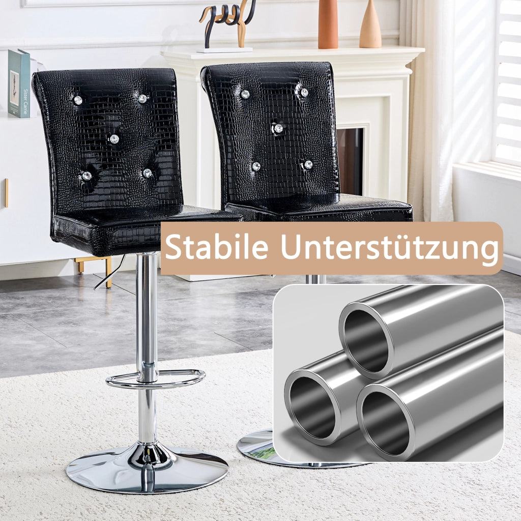 SEDIA Set da 2 pezzi in PVC nero 89,5x50,5x41 cm