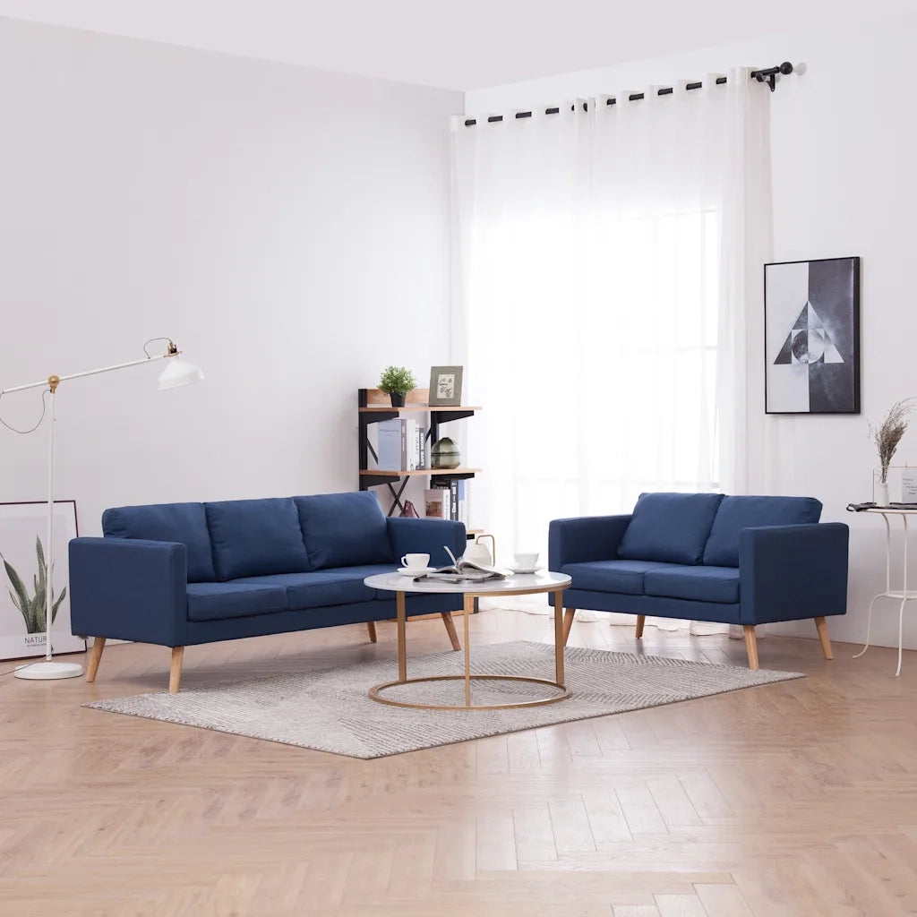 Set Divani 2 pz in Tessuto Blu 276853