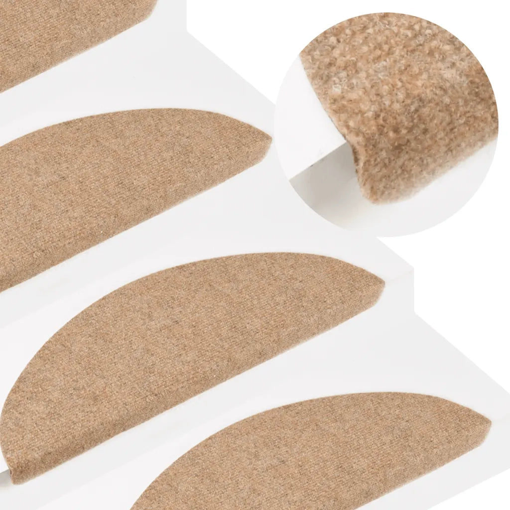 Tappetini Autoadesivi per Scale 30 pz | Gradini per Scale Beige 56x17x3 cm