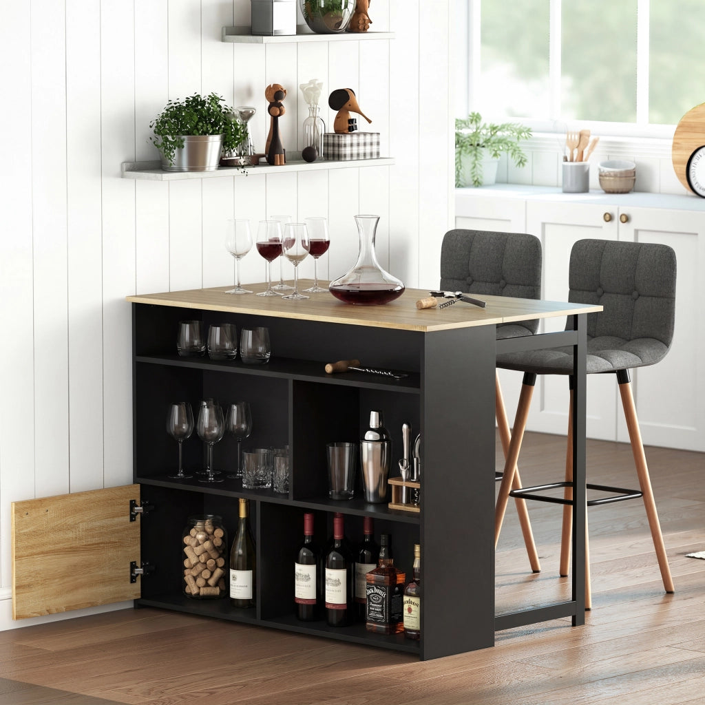 Tavolo da cucina allungabile con ribalta ¨C Xylo ¨C 1 anta 4 vani aperti 116x79,6x90,5cm nero