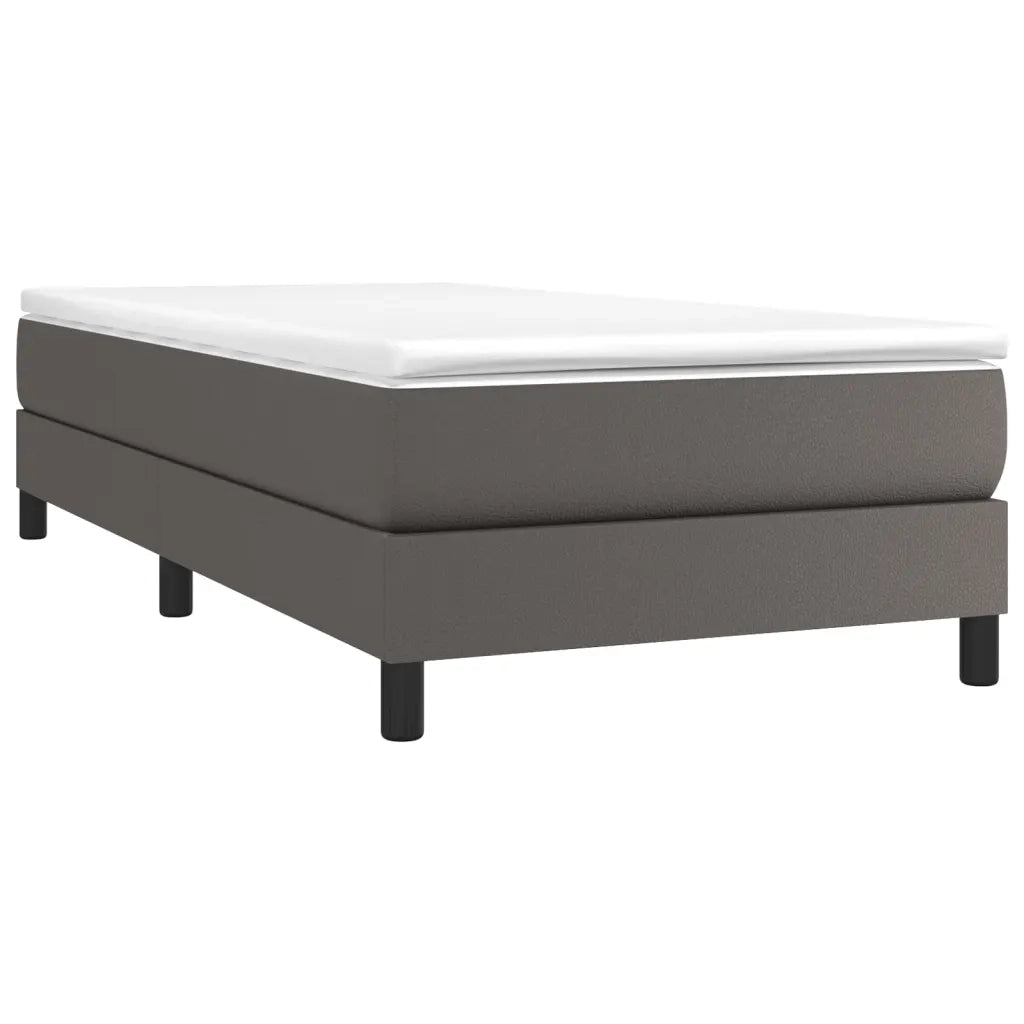 Struttura Letto a Rete a Molle-Giroletto Grigio 90x190 cm in Similpelle 161791
