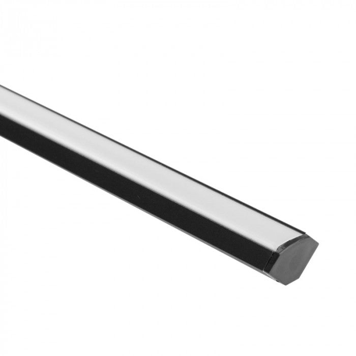 Profilo angolare LED R01 nero diffusore opaco 1m Ecolight