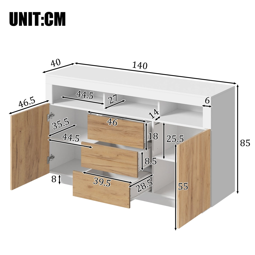Consolle ingresso salvaspazio ¨C Minimal ¨C Bianco effetto rovere 140x40x85 cm