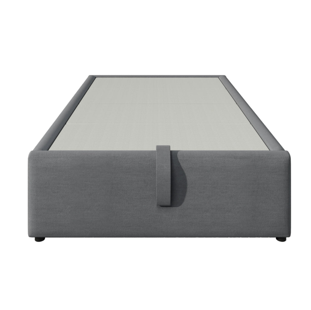 Letto contenitore 90x190 cm con USB e Type-C; senza testiera; grigio
