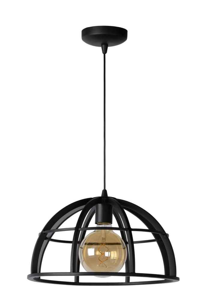 Lampada a sospensione Lucide Dikra Ø40 nera E27 dimmerabile