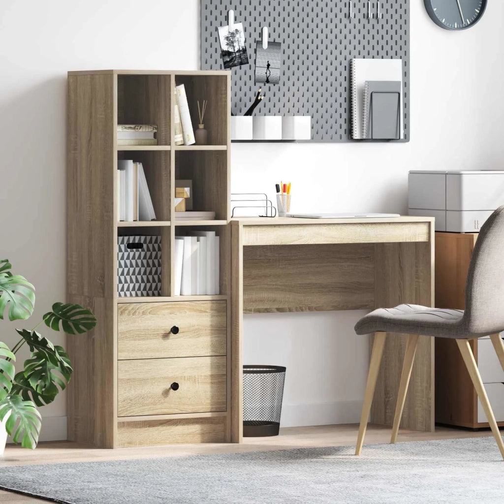 Scrivania con cassetto con lo scaffale 2 pcs Rovere Sonoma 3337315