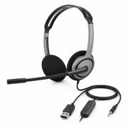 CUFFIE MICROFONO 2 IN 1 USB AUX UFFICIO CALL CENTER PC LAPTOP SMART WORKING