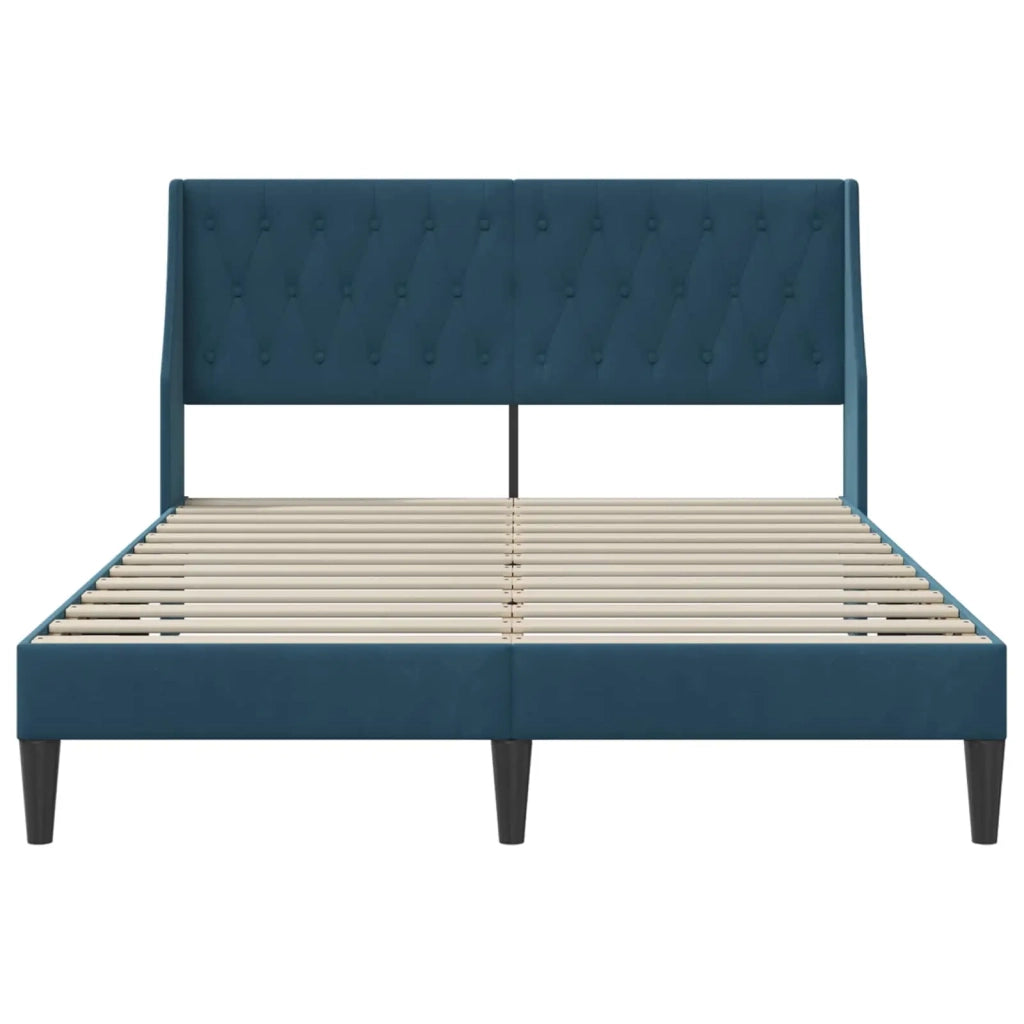Struttura del letto con testiera Blu 140 x 200 cm Velluto 42027435