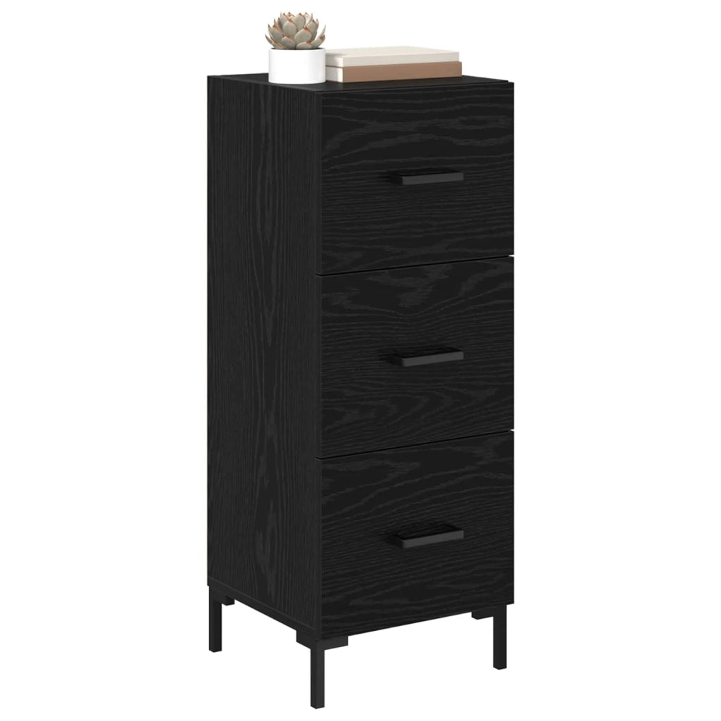 Credenza | Madia | Buffet da pranzo | Armadio da pranzo Rovere Nero 34,5 x 34 x 90 cm Legno multistrato