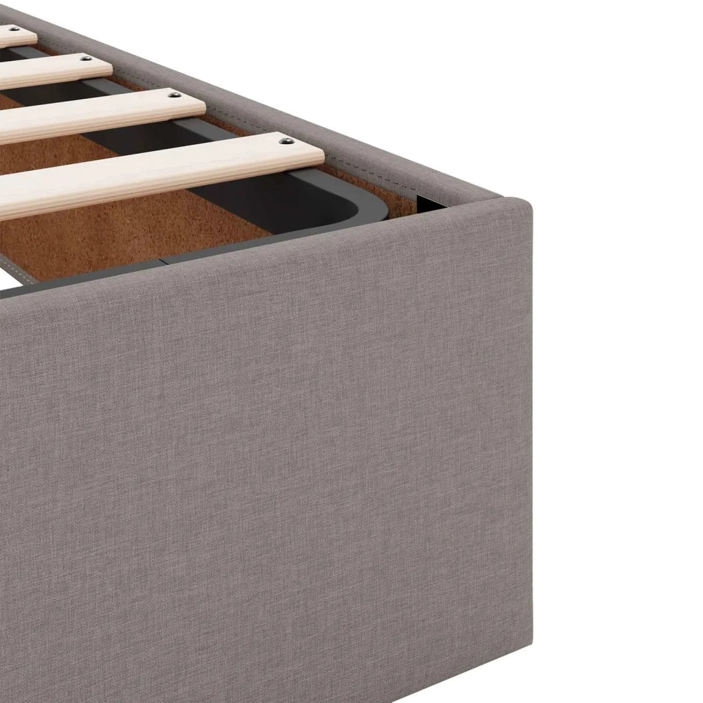 Letto Ottomano con Materasso e LED Tortora 160 x 200 cm Tessuto 3457249