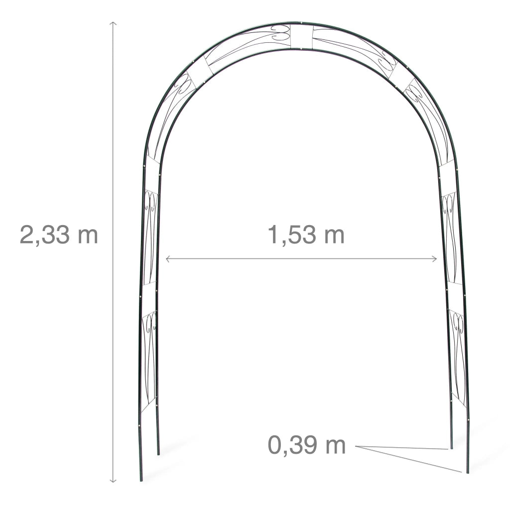Arco per rose supporto decorativo giardino 233 x 100 x 50 cm in acciaio nero 13_0003177