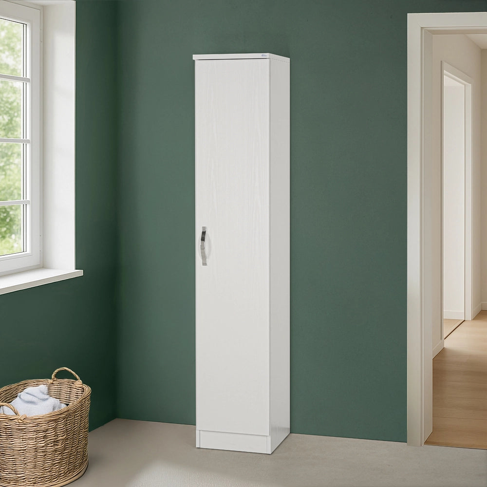 Colonna multiuso 36x182cm salvaspazio in legno bianco 1 anta linea Pilar