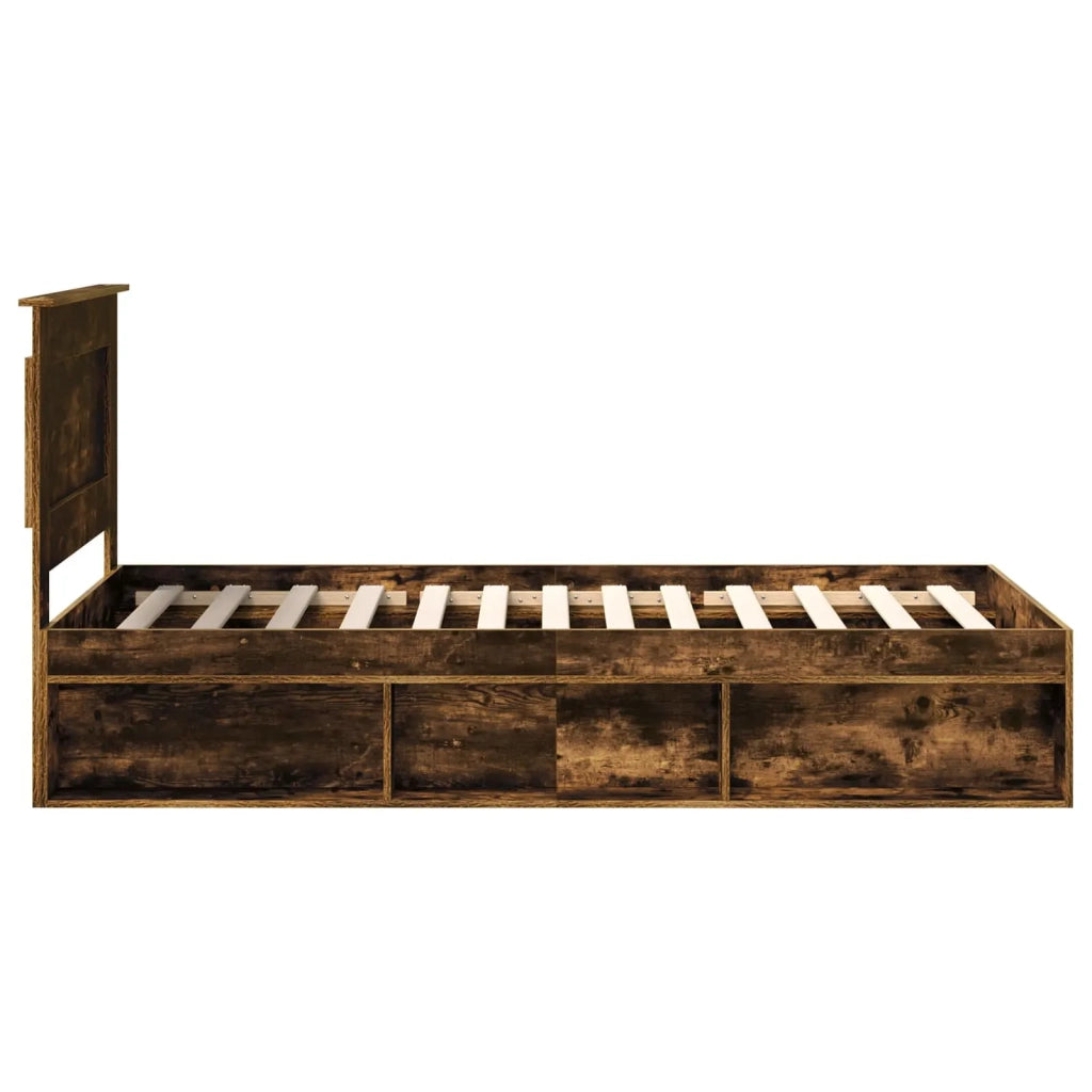 Struttura del letto Rovere fumé 100 x 200 cm Pino massello 3410124