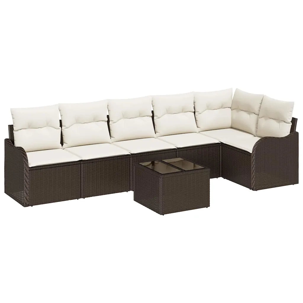 Set Divano da Giardino 7 pcs Grigio polyrattan
