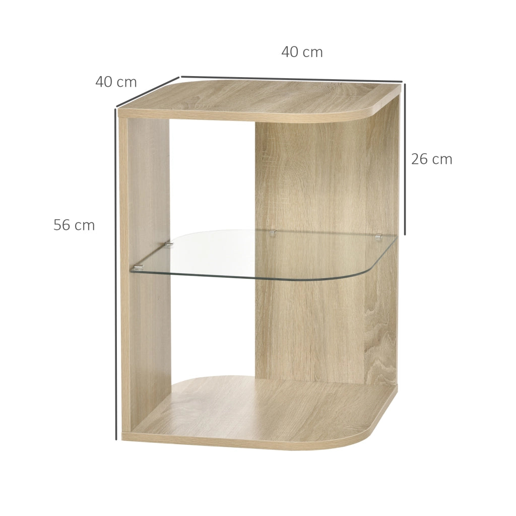 Tavolino da caff¨¨ design moderno ¨C Minimal ¨C vetro temperato legno naturale