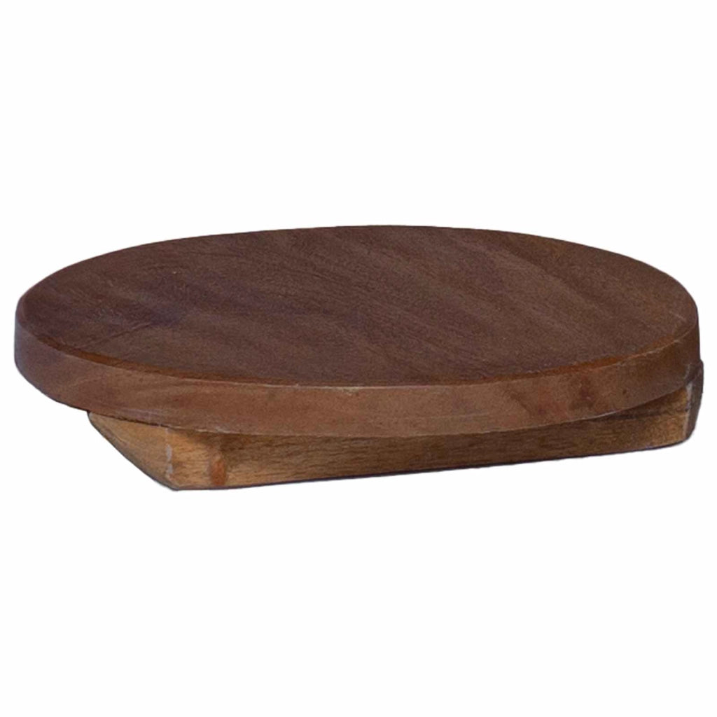 Set di 3 sgabelli per piante rustici da esterno 29 x 29 x 3,5 cm in legno di mogano marrone 02_0058962