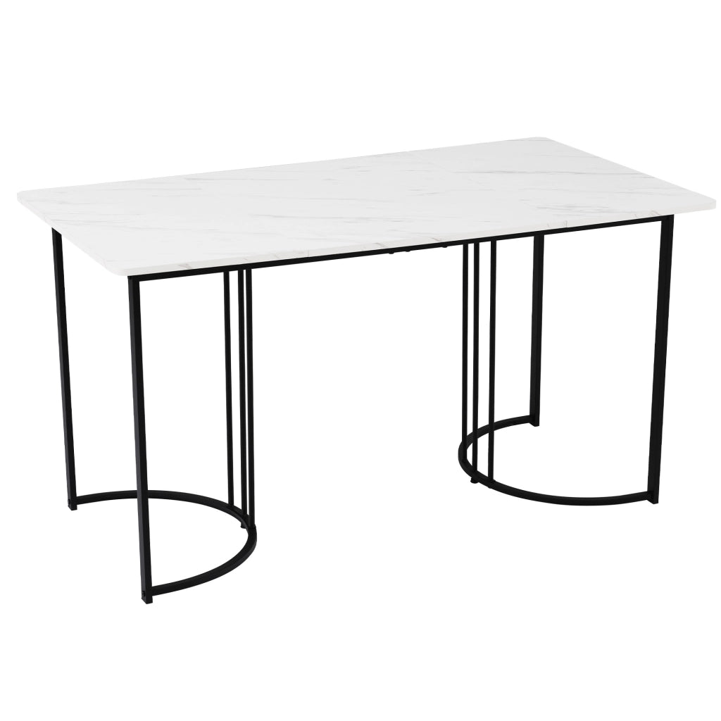 Set tavolo da pranzo 140x80 cm con 4 sedie in velluto grigio e piedini regolabili