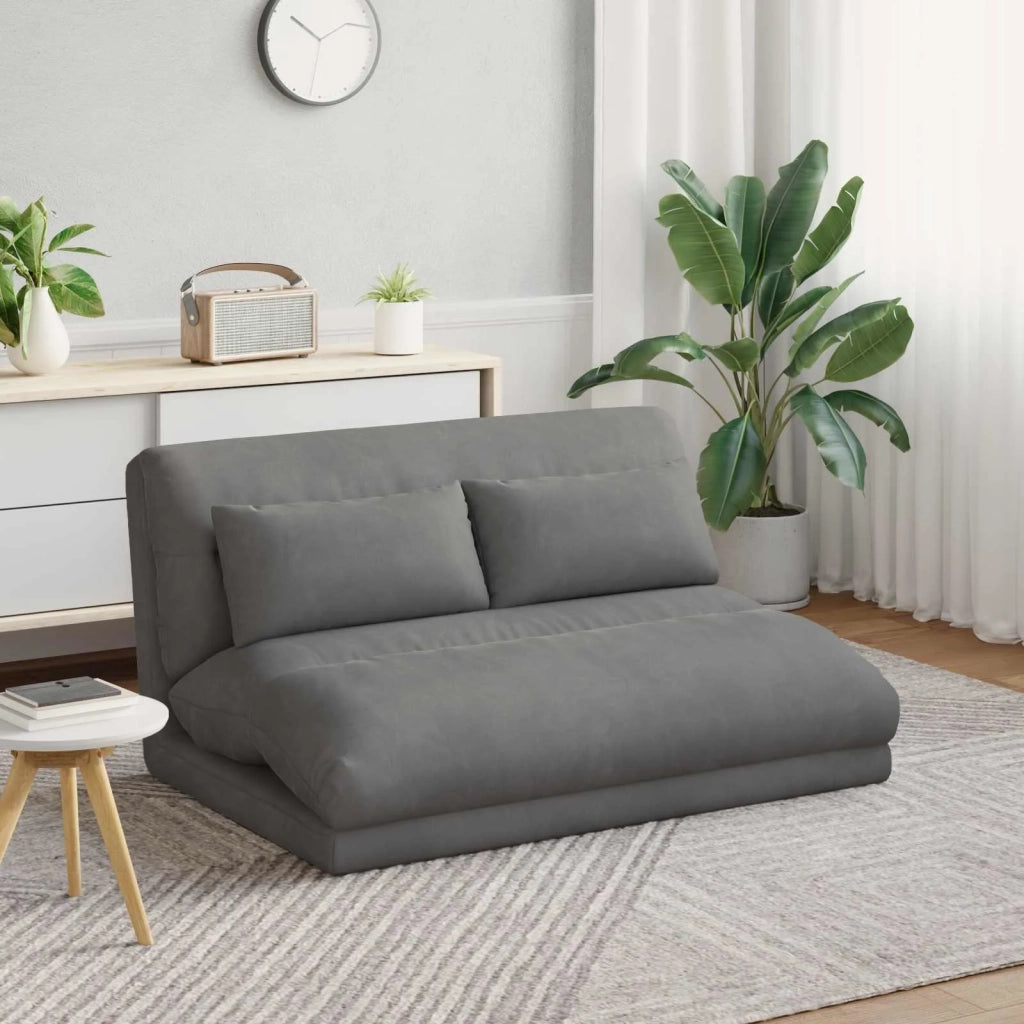 Sedia da Pavimento Grigio scuro 110 x 82 x 55 cm Velluto 42028211
