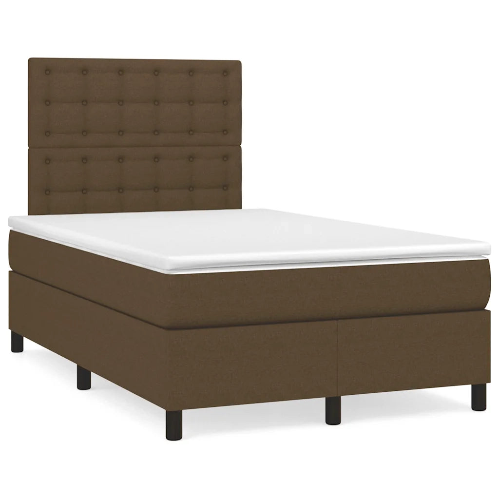 Giroletto a Molle con Materasso Marrone Scuro 120x190cm Tessuto 3269912