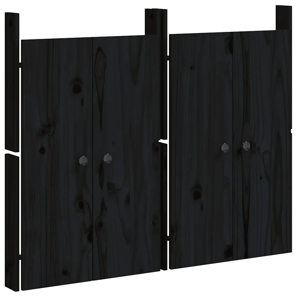 Ante da Cucina da Esterno MEPPEL 2pz Nere 50x9x82cm Legno Massello di Pino 832362