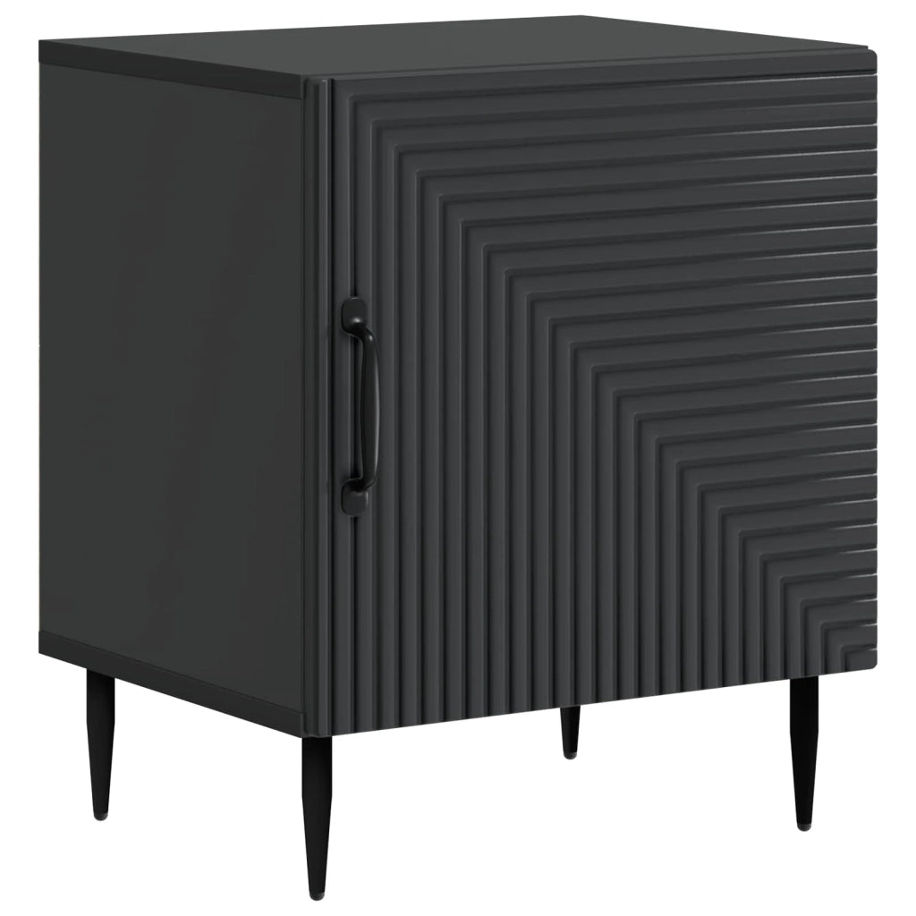 Comodino | Armadio da Notte | Mobiletto da notte Nero 43 x 34,5 x 50 cm Legno ingegnerizzato