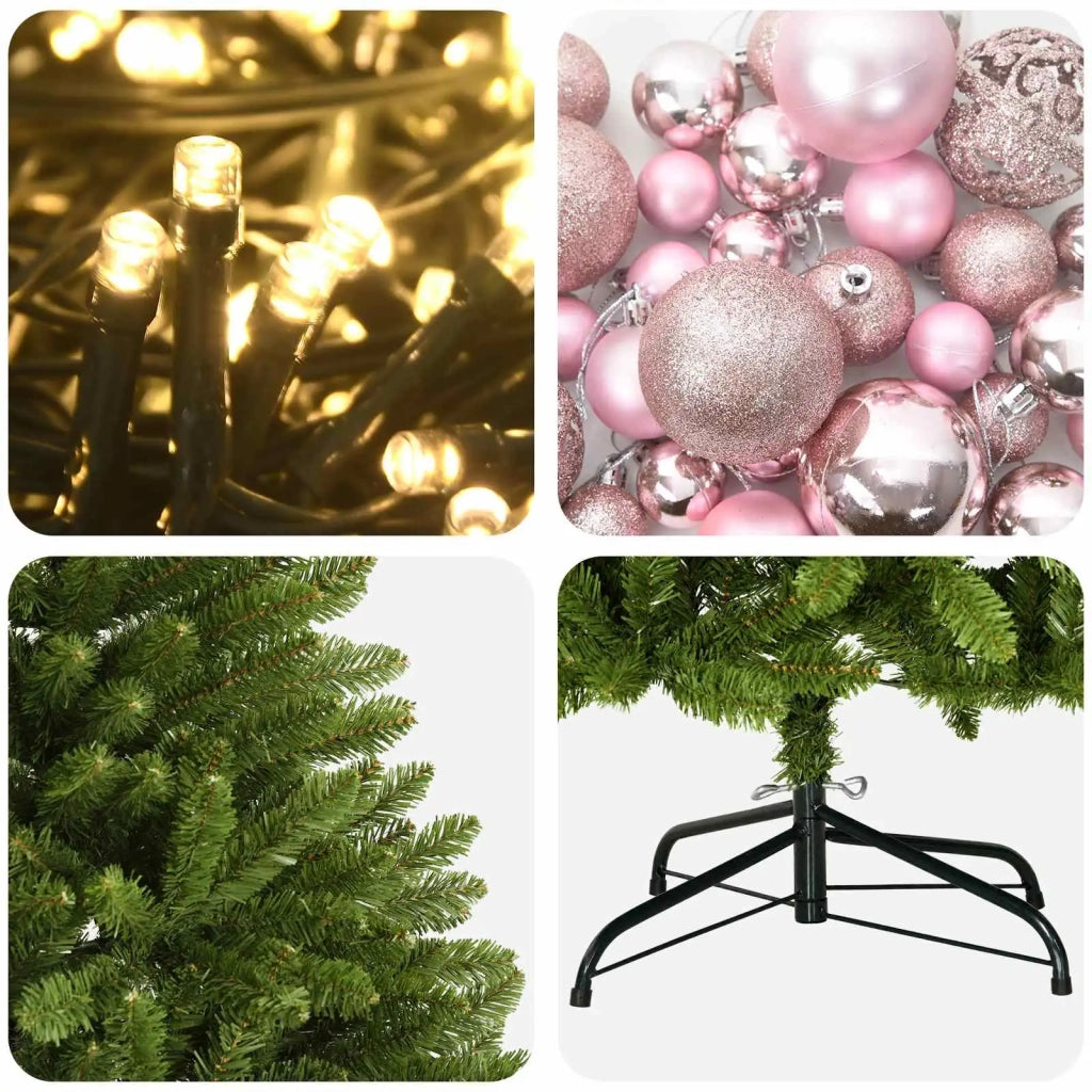 Albero di Natale artificiale verde chiaro con palline 270 cm 3467361