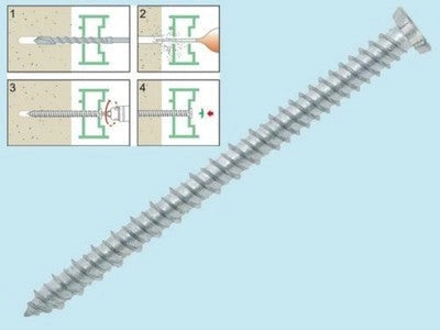 100 PZ VITI PER CALCESTRUZZO TPS TORX MISURA 7,5 x L150 MM