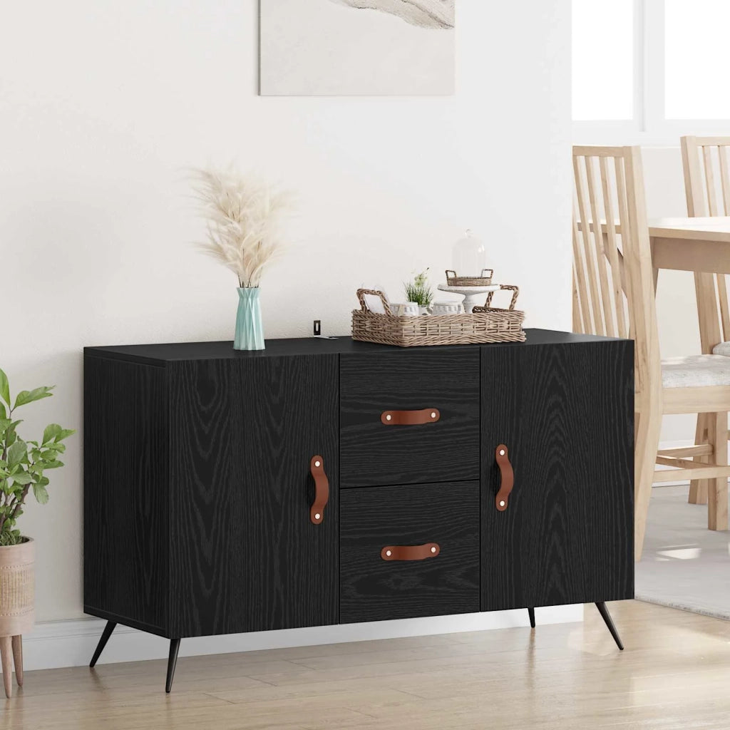 Credenza | Madia | Buffet da pranzo | Armadio da pranzo Rovere Nero 100 x 36 x 60 cm Legno multistrato