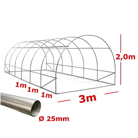 Serra Tunnel NetPlus 3x6m con rete antigrandine