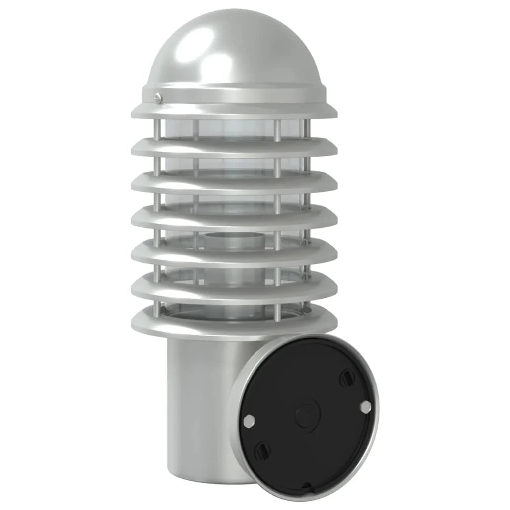 Applique da esterno 15 x 15 x 33,5 cm resistente alle intemperie design moderno in acciaio inox argento 02_0056567