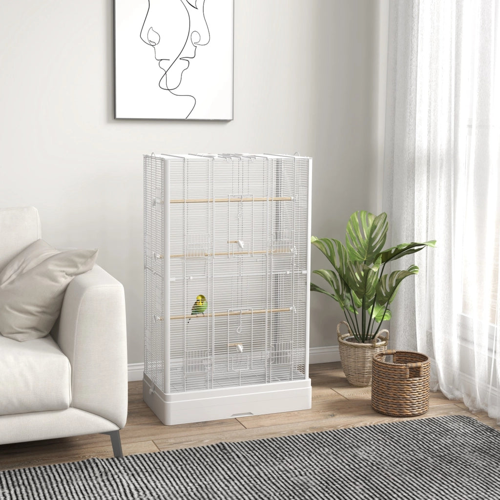 Voliera per Uccelli ¨C Minimal ¨C Bianco 61x36.5x98 cm